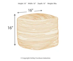 Absalom Natural Chenille Pouf -Franklin Sales Store 810389289 1