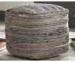 Absalom Natural Chenille Pouf -Franklin Sales Store 810389289 3