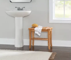 18" Pierce Bamboo Bathroom Stool -Franklin Sales Store 810389685 B0 1