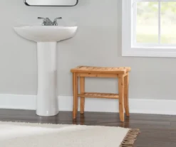 18" Pierce Bamboo Bathroom Stool -Franklin Sales Store 810389685 B0 2