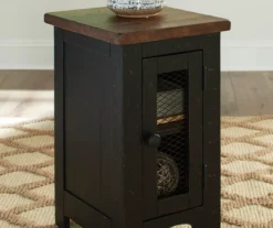 Valebeck Black & Brown Two-Tone Chairside End Table -Franklin Sales Store 810458251