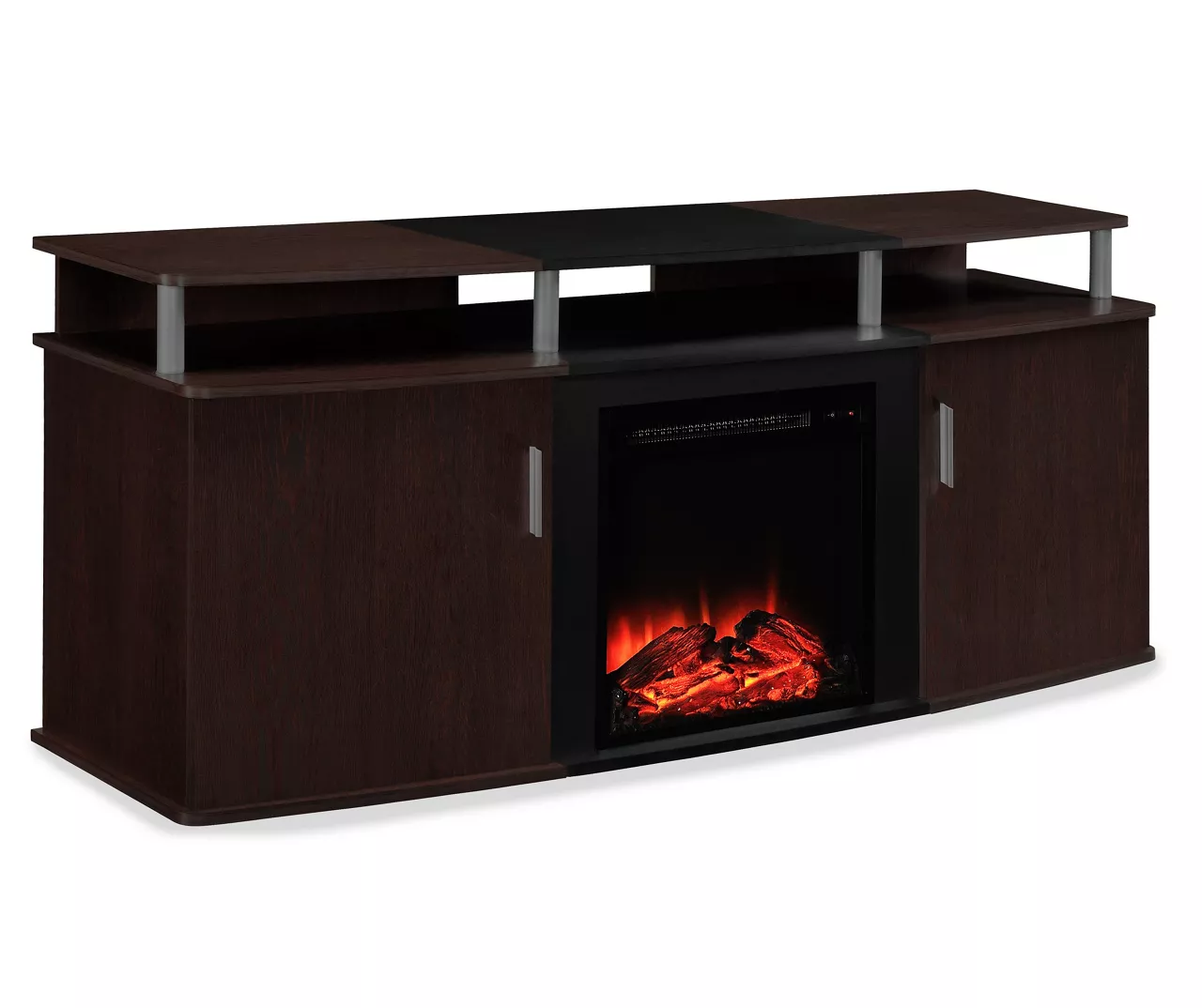 63" Bridgeport Cherry Electric Fireplace Console 4 63" Bridgeport Cherry Electric Fireplace Console - Image 2