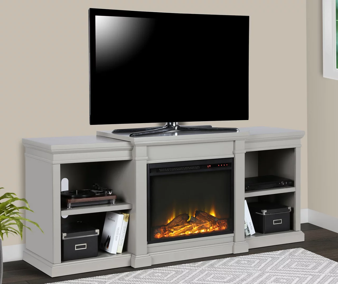65" Wilton Gray Electric Fireplace Console 4 65" Wilton Gray Electric Fireplace Console - Image 2