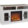 54" Bridgeport White Glass Door Electric Fireplace Console 1 54" Bridgeport White Glass Door Electric Fireplace Console -Franklin Sales Store 810465026 4