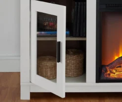 54" Bridgeport White Glass Door Electric Fireplace Console -Franklin Sales Store 810465026 5