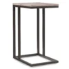 Brown & Black Metal C Side Table