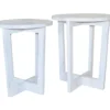 Distressed White 2-Piece Nesting Side Table Set -Franklin Sales Store 810500568