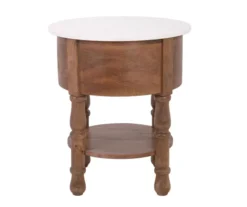 Marble & Mango Wood End Table -Franklin Sales Store 810511007 4