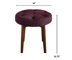 Penelope Eggplant Tufted Stool 12 Penelope Eggplant Tufted Stool -Franklin Sales Store 810513574 3