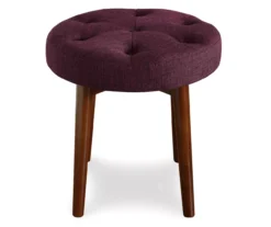 Penelope Eggplant Tufted Stool 9 Penelope Eggplant Tufted Stool -Franklin Sales Store 810513574 5