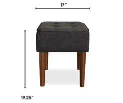 Aria Charcoal Grey Tufted Stool 12 Aria Charcoal Grey Tufted Stool -Franklin Sales Store 810513578 3