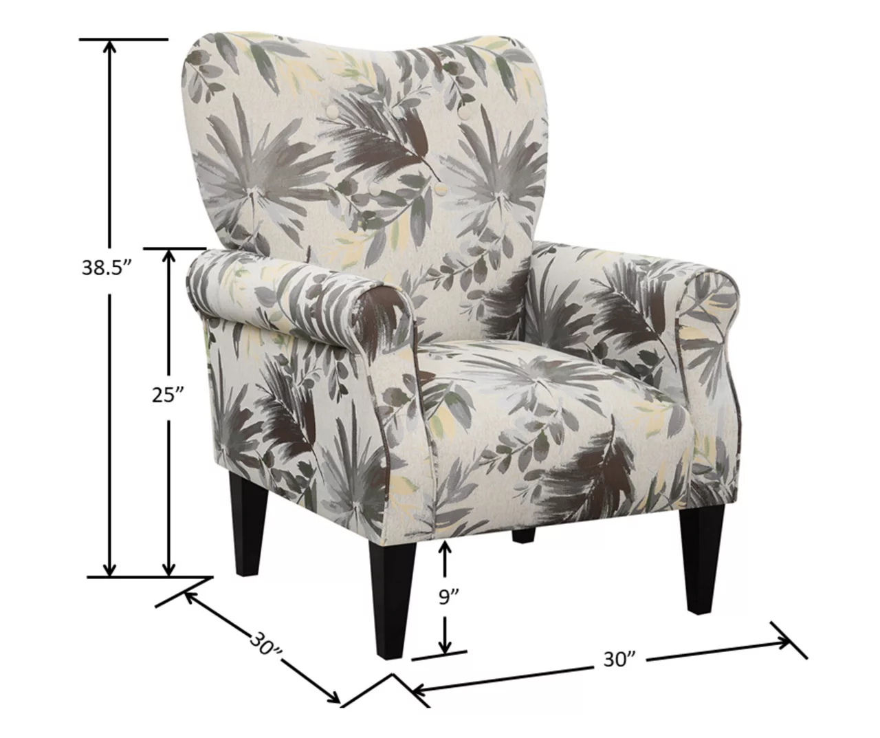 Willow River Lincoln Floral Accent Chair 11 Willow River Lincoln Floral Accent Chair - Image 9