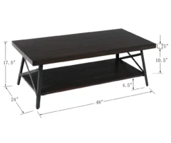 Pomona Espresso Brown Coffee Table -Franklin Sales Store 810520050 3