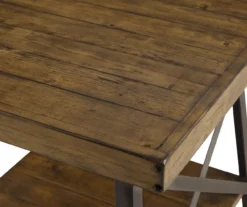 Pomona Pine Brown & Steel Gray 24" Wood Open-Shelf End Table -Franklin Sales Store 810535748 3