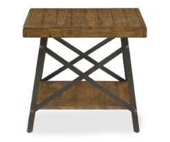 Pomona Pine Brown & Steel Gray 24" Wood Open-Shelf End Table -Franklin Sales Store 810535748 6