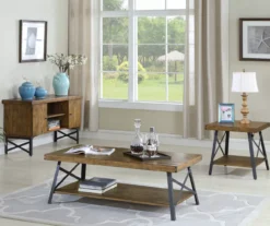 Pomona Pine Brown & Steel Gray 24" Wood Open-Shelf End Table -Franklin Sales Store 810535748 9