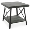 Pomona Gray & Steel Gray 24" Wood Open-Shelf End Table