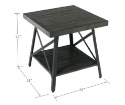 Pomona Gray & Steel Gray 24" Wood Open-Shelf End Table -Franklin Sales Store 810535749 2