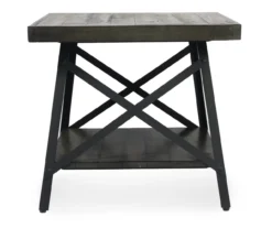 Pomona Gray & Steel Gray 24" Wood Open-Shelf End Table -Franklin Sales Store 810535749 5