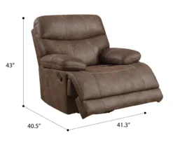Brown Microfiber Swivel Gliding Recliner -Franklin Sales Store 810535760 A7 1