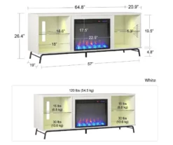 Newland White Electric Fireplace Console -Franklin Sales Store 810538184 6
