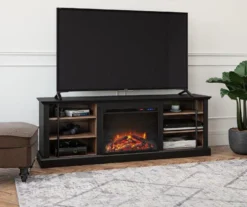70" Fowler Black Electric Fireplace Console 10 70" Fowler Black Electric Fireplace Console -Franklin Sales Store 810538243 1