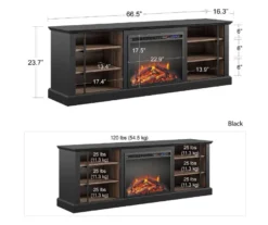 70" Fowler Black Electric Fireplace Console 12 70" Fowler Black Electric Fireplace Console -Franklin Sales Store 810538243 5