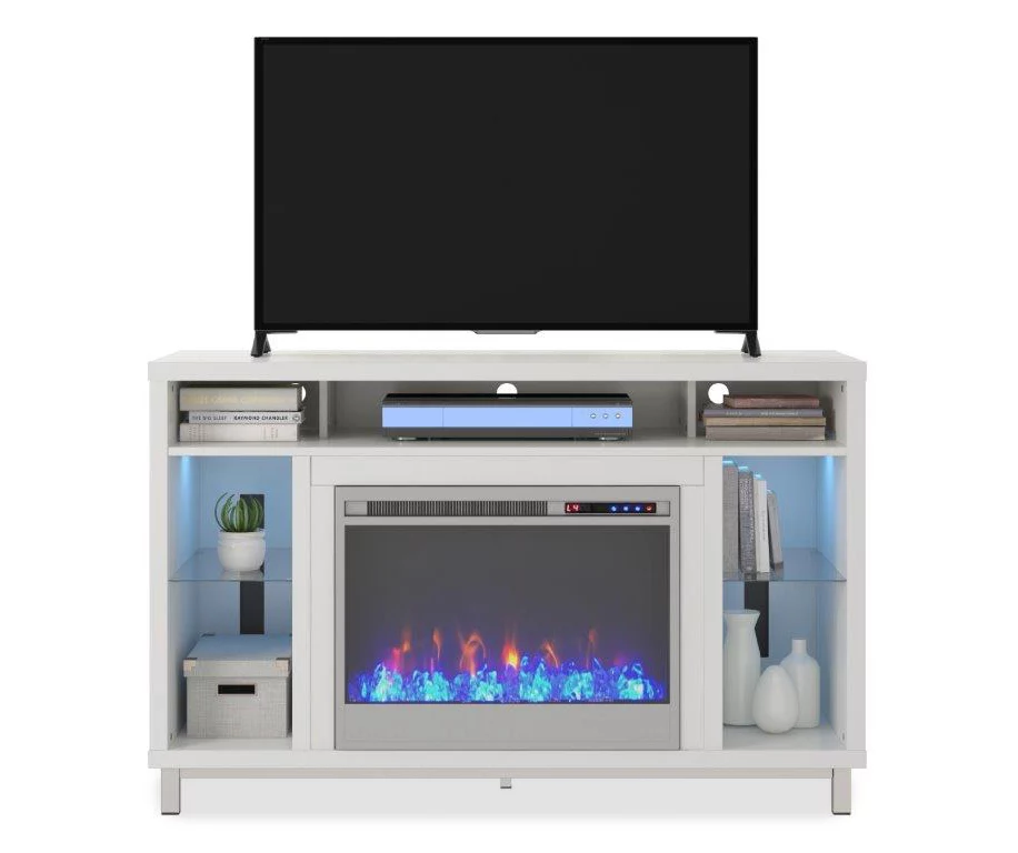 48" Intrepid White Electric Fireplace Console 4 48" Intrepid White Electric Fireplace Console - Image 2