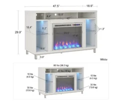 48" Intrepid White Electric Fireplace Console 13 48" Intrepid White Electric Fireplace Console -Franklin Sales Store 810538247 6