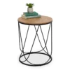 Black & Natural Round Side Table -Franklin Sales Store 810539920 1
