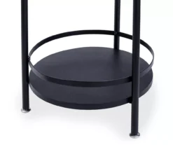 Black Round 2-Tier Side Table -Franklin Sales Store 810539922 4