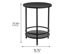 Black Round 2-Tier Side Table -Franklin Sales Store 810539922 5