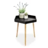 Black Hexagon Wood Leg End Table -Franklin Sales Store 810539923 1