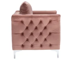 Lizmont Blush Tufted Velvet Accent Chair -Franklin Sales Store 810542292 4