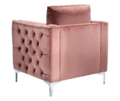 Lizmont Blush Tufted Velvet Accent Chair -Franklin Sales Store 810542292 5
