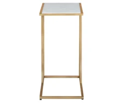 Lanport White Marble C Side Table -Franklin Sales Store 810542314 2