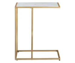 Lanport White Marble C Side Table -Franklin Sales Store 810542314 4