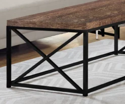 Brown Reclaimed Wood Look Coffee Table -Franklin Sales Store 810542382 3 1