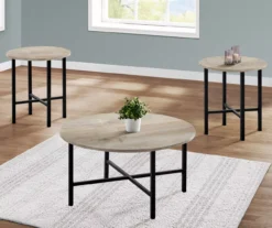Monarch Round 3-Piece Occasional Table Set -Franklin Sales Store 810542424 1