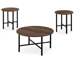 Monarch Round 3-Piece Occasional Table Set -Franklin Sales Store 810542426 2