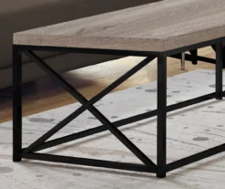 Taupe Reclaimed Wood Look Coffee Table -Franklin Sales Store 810542470 3 1