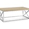 Natural & Chrome Metal Coffee Table -Franklin Sales Store 810542482 2