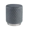 Royal Gray Quilted Ottoman With Silver Base -Franklin Sales Store 810543261 1