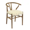 Emmitt Gray & Brown Faux Fur Wishbone Chair 2 Emmitt Gray & Brown Faux Fur Wishbone Chair -Franklin Sales Store 810543298 A0 1
