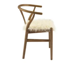Emmitt Gray & Brown Faux Fur Wishbone Chair 18 Emmitt Gray & Brown Faux Fur Wishbone Chair -Franklin Sales Store 810543298 A1 3