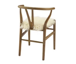 Emmitt Gray & Brown Faux Fur Wishbone Chair 20 Emmitt Gray & Brown Faux Fur Wishbone Chair -Franklin Sales Store 810543298 A2 4
