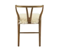 Emmitt Gray & Brown Faux Fur Wishbone Chair 19 Emmitt Gray & Brown Faux Fur Wishbone Chair -Franklin Sales Store 810543298 A2 5