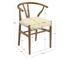 Emmitt Gray & Brown Faux Fur Wishbone Chair 23 Emmitt Gray & Brown Faux Fur Wishbone Chair -Franklin Sales Store 810543298 D8 11