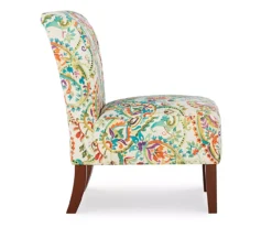 Danna Multicolor Upholstered Paisley Curved Back Slipper Chair -Franklin Sales Store 810543301 3