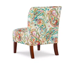 Danna Multicolor Upholstered Paisley Curved Back Slipper Chair -Franklin Sales Store 810543301 4